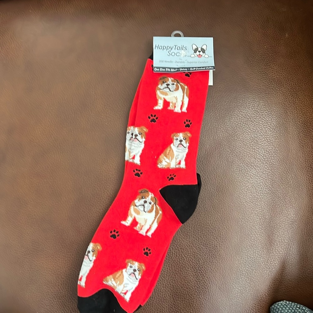 Happy Tails Bulldog Socks-NWT